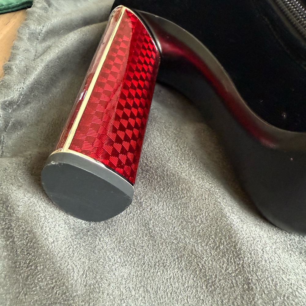 Tom Ford Black Boots with Red Accents NEW WITH TAGS - Picture 8 of 8